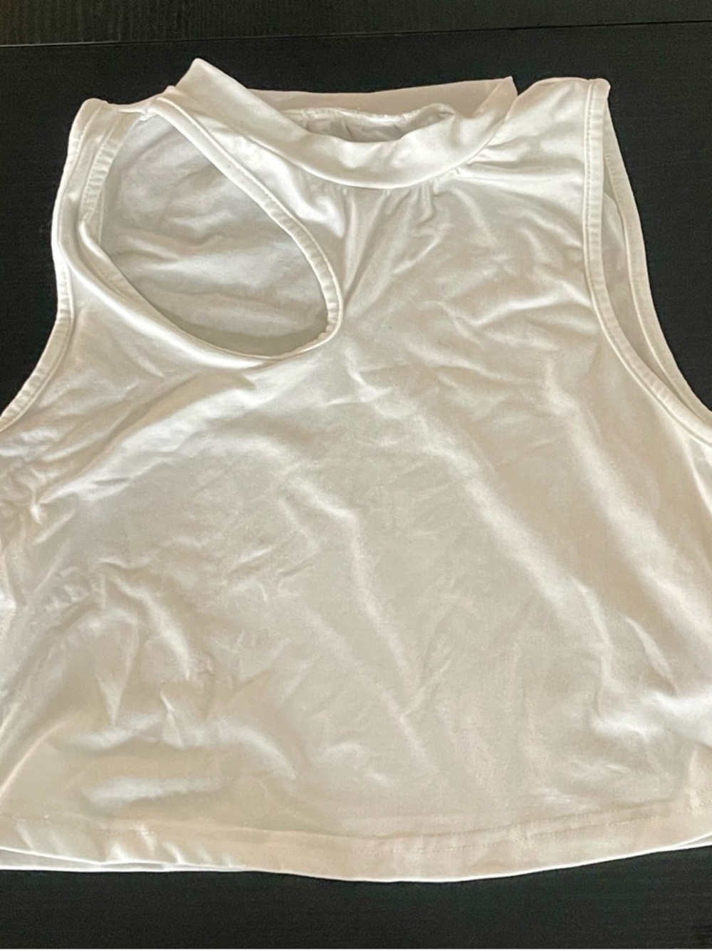 SHEIN White Top with Black Logo Tag